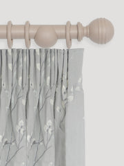 Laura Ashley Wooden Ribbed Ball Curtain Pole (ORDER ONLY)