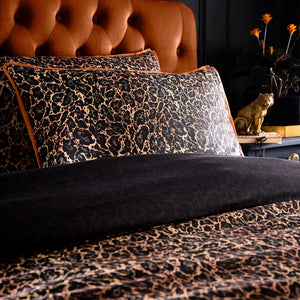 Laurence Llewelyn Bowen Roxy Leopard Print Black Duvet Set