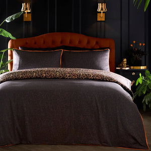 Laurence Llewelyn Bowen Roxy Leopard Print Black Duvet Set