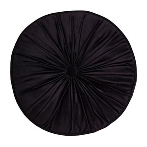 Laurence Llewelyn Bowen Round Pleat Black 40cm Round Polyester Filled Cushion