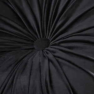 Laurence Llewelyn Bowen Round Pleat Black 40cm Round Polyester Filled Cushion