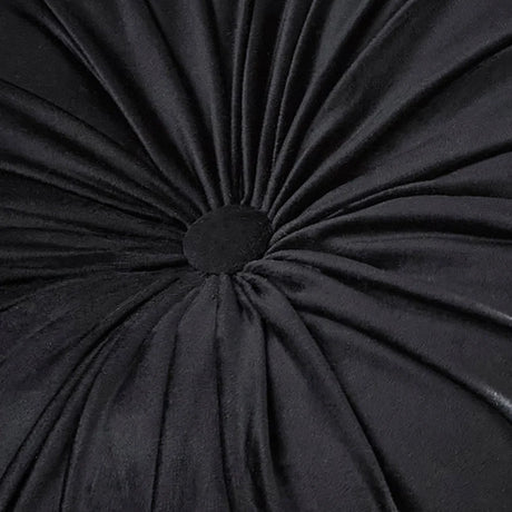 Laurence Llewelyn Bowen Round Pleat Black 40cm Round Polyester Filled Cushion