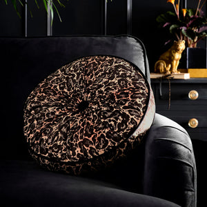 Laurence Llewelyn Bowen Roxy Round Pleat Gold 40cm Polyester Filled Cushion