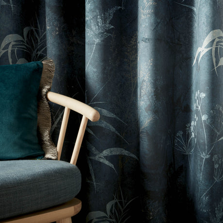 Graham & Brown Restore Midnight Lined Eyelet Curtains