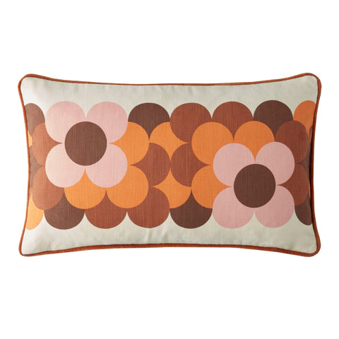 Orla Kiely Retro Flowers Stripe 30cm x 50cm Microfibre Filled Cushion