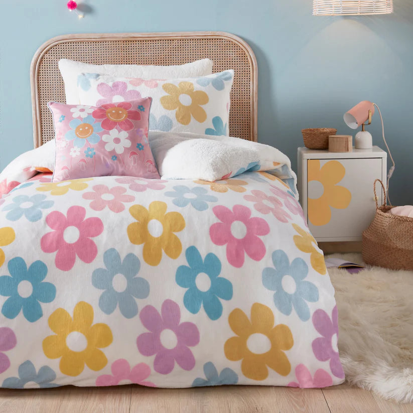 Bedlam Retro Flower Multi Fleece Duvet Set