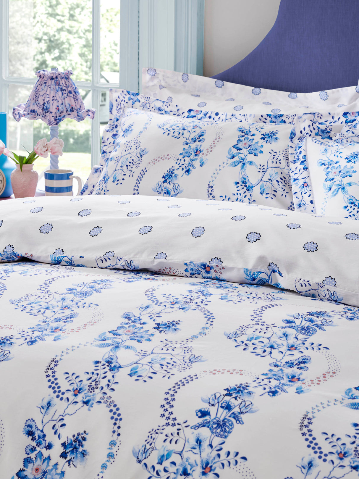 Cath Kidston Road Floral Cornflower Duvet Set