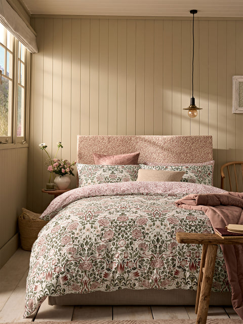 William Morris at Home Rose Brick Pink-Sage Duvet Set