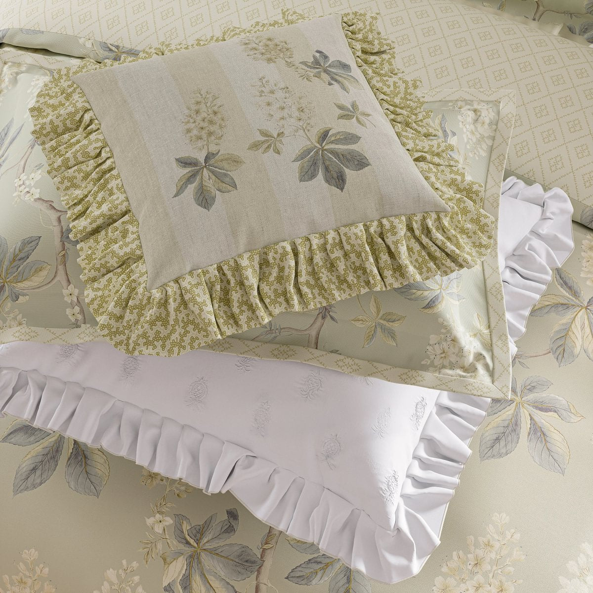 Sanderson Chestnut Tree Grey Blue & Sage Duvet Set