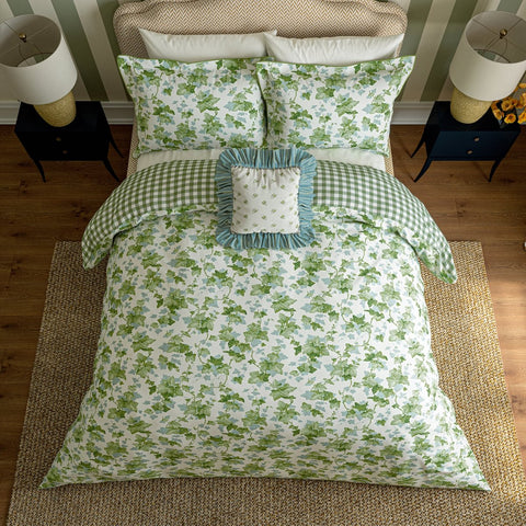 Sanderson Hedra Botanical Green Duvet Set