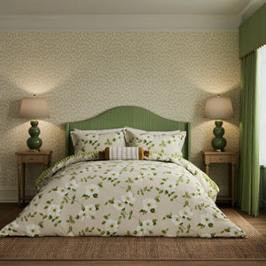 Sanderson x National Trust Poet`s Rose Linen Duvet Set