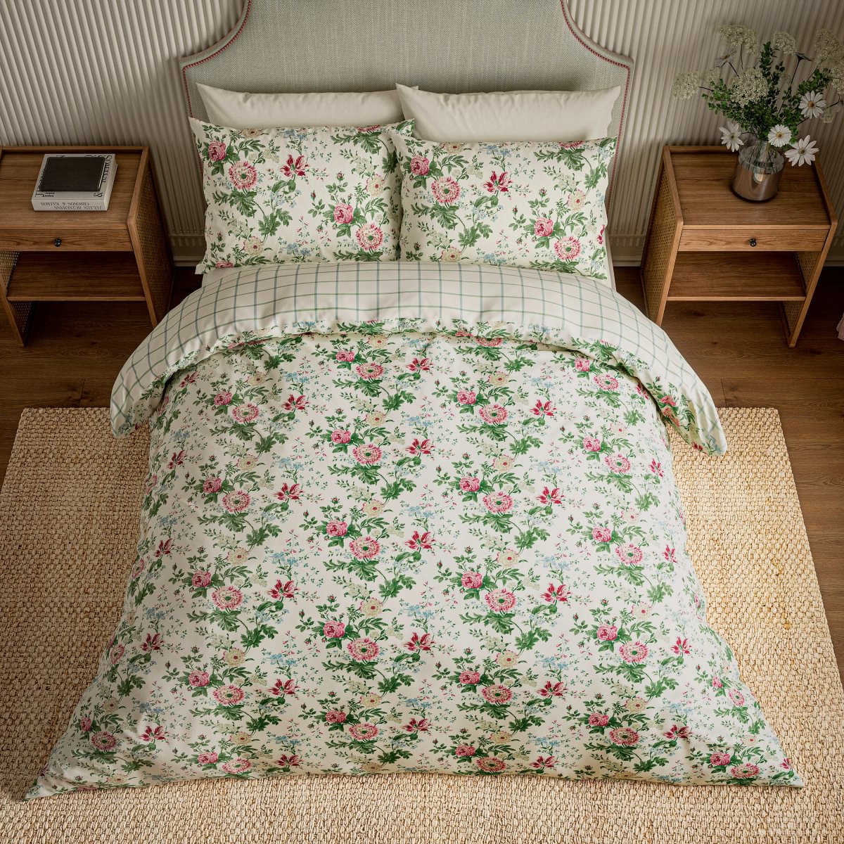 Sanderson Options Elouise Parchment/Rose Duvet Set
