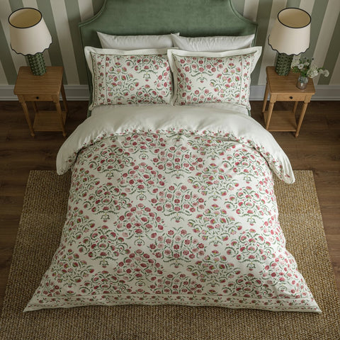 Sanderson Ottoman Rose & Olive Duvet Set