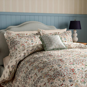 Sanderson x National Trust Moat Birds Damson & Cobalt Duvet Set