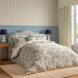 Sanderson x National Trust Moat Birds Damson & Cobalt Duvet Set