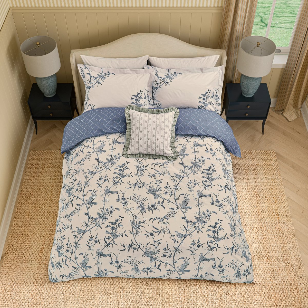 Sanderson x National Trust Paradise Woods Toile Woad Duvet Set
