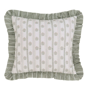 Sanderson x National Trust Red Clover Sage 45cm x 45cm Fibre Filled Cushion