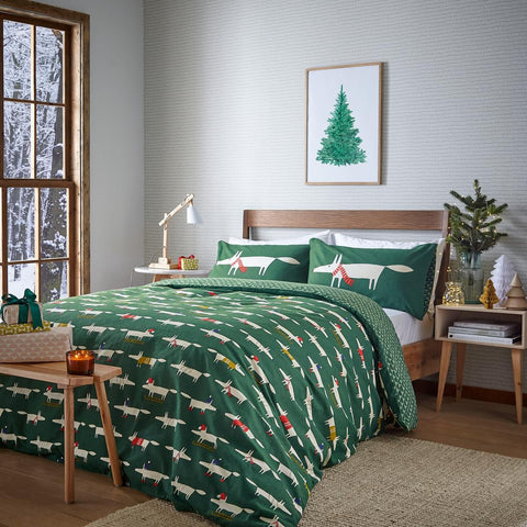Scion Living Mr Fox Christmas Mistletoe 100% BCI Brushed Cotton Bedding