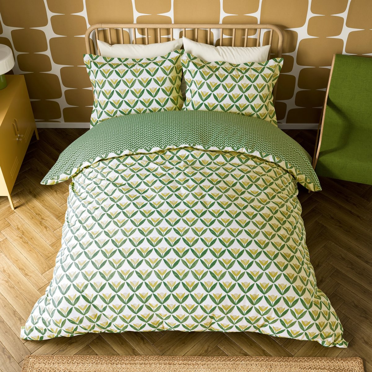 Scion Living Tulip Trellis Lemon Duvet Set