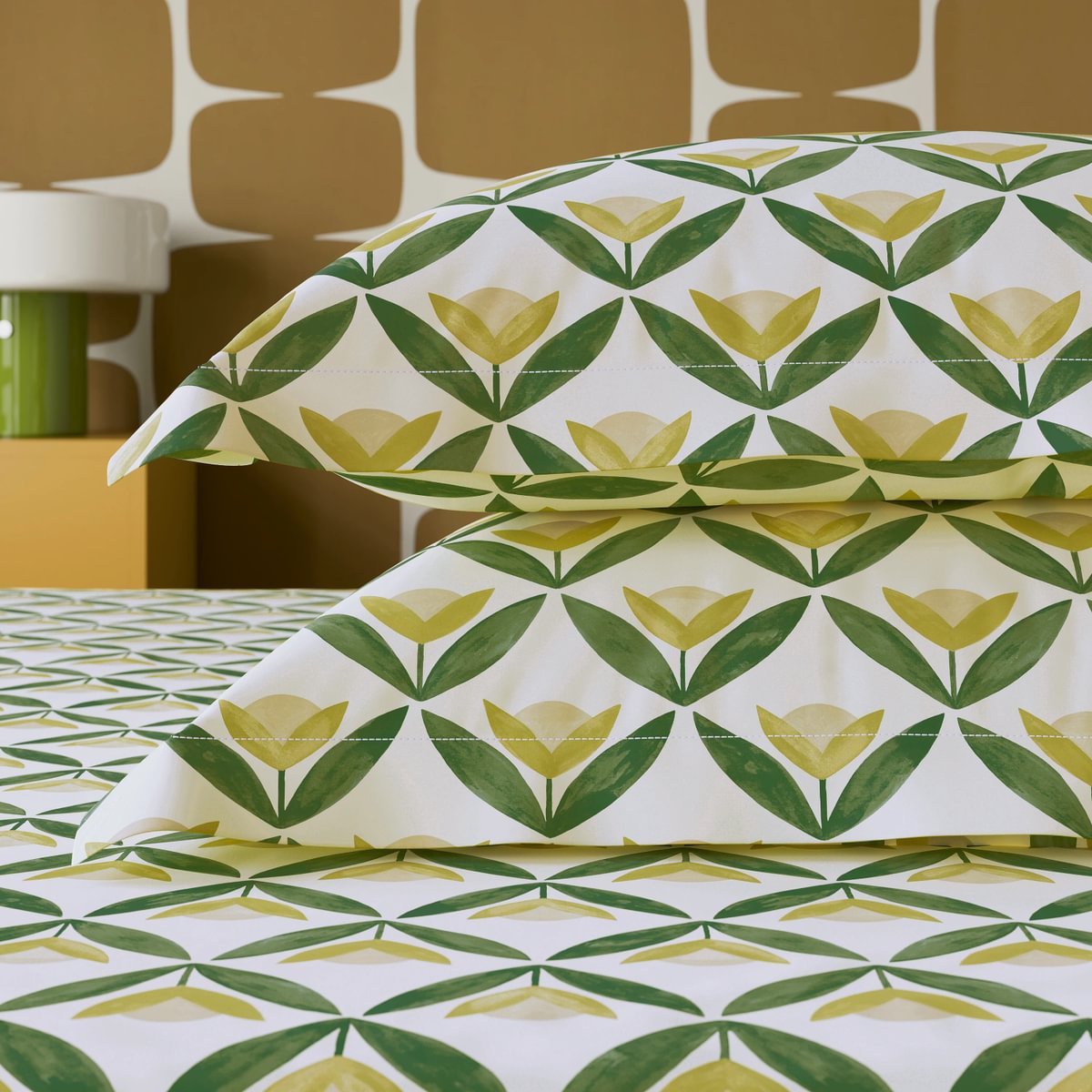 Scion Living Tulip Trellis Lemon Duvet Set