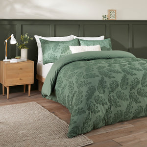 Duvet Day Seville Leaf Tufted Soft Touch Microfibre Duvet Set