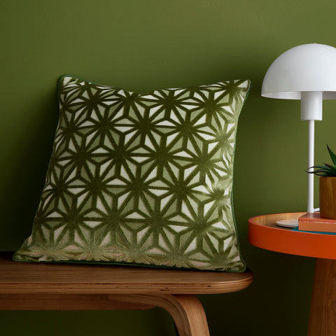 Appletree Star Geo Green 43cm x 43cm Polyester Filled Cushion