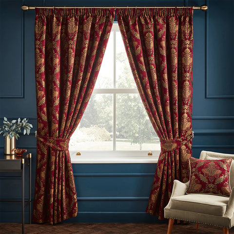 Paoletti Shiraz Jacquard Pencil Pleat Lined Curtains