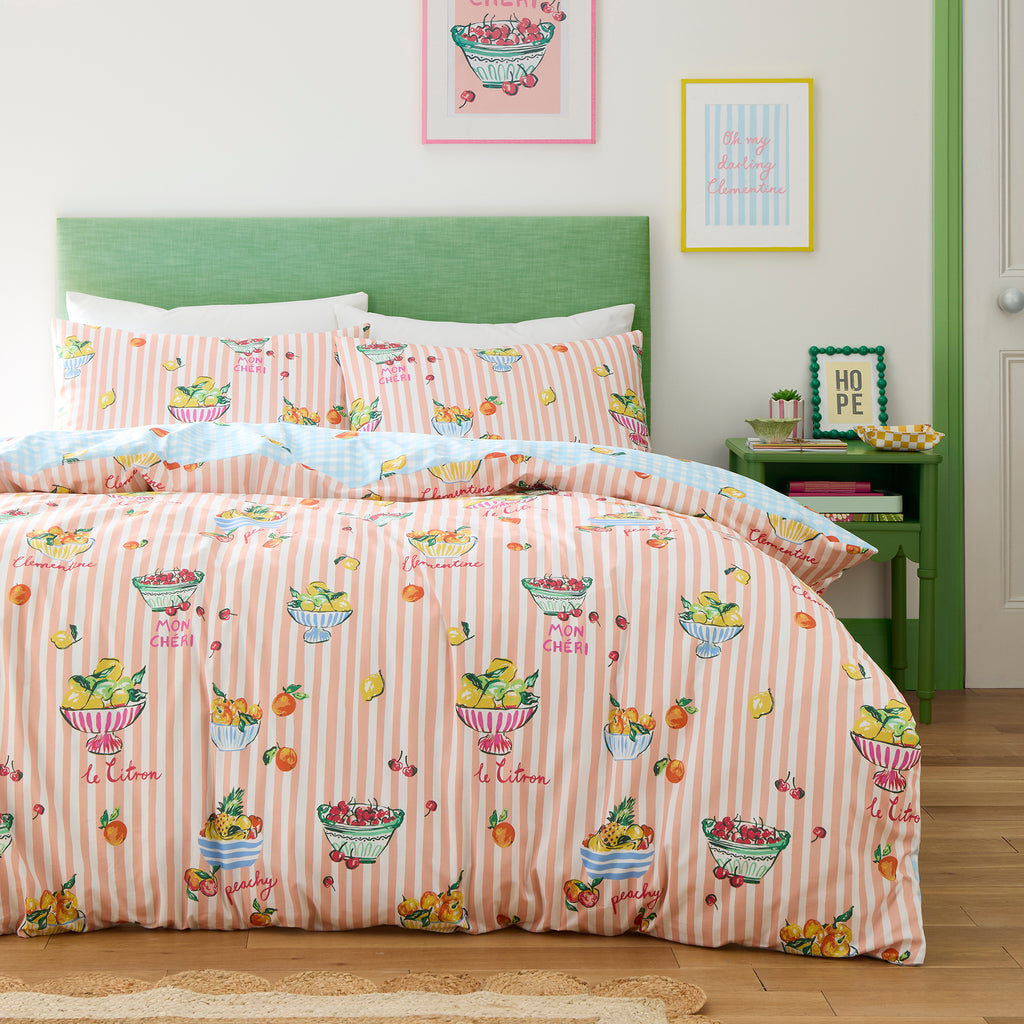 Fusion Bedding Summer Fruits Pink Duvet Set