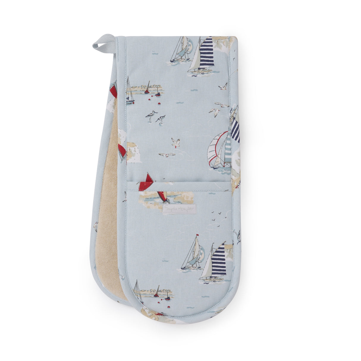 ALL133100P Sophie Allport Coastal Boats Double Oven Glove