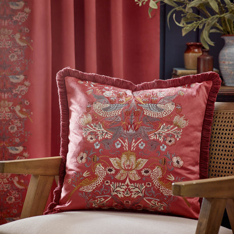 Morris & Co Strawberry Thief Jacquard Pencil Pleat Curtains