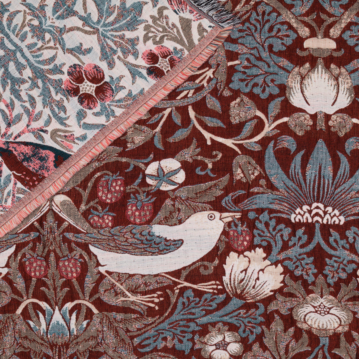 Morris & Co Strawberry Thief Jacquard Pencil Pleat Curtains