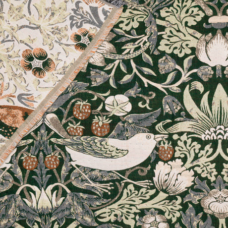 Morris & Co Strawberry Thief Jacquard Pencil Pleat Curtains