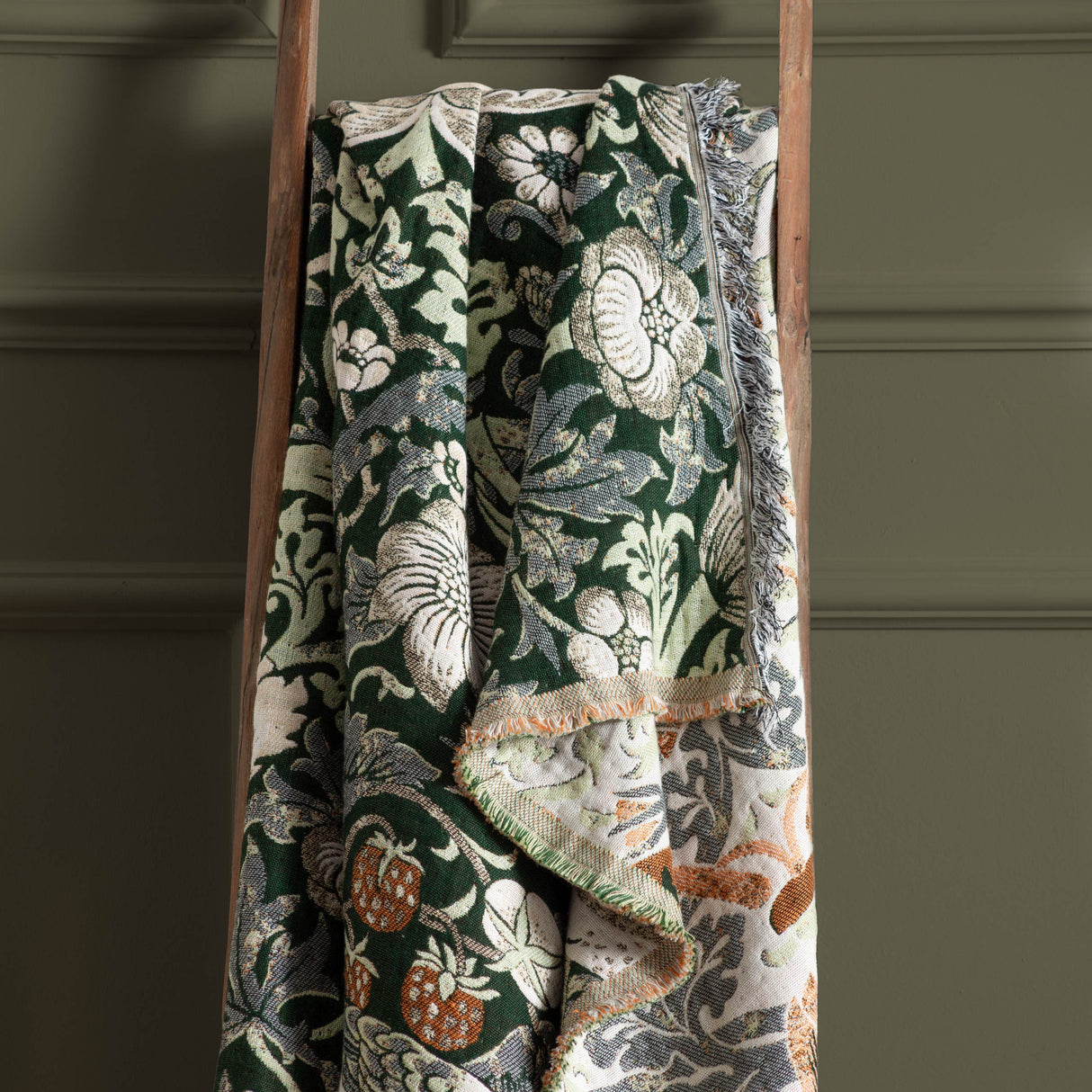 Morris & Co Strawberry Thief Jacquard Pencil Pleat Curtains