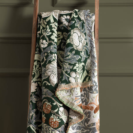 Morris & Co Strawberry Thief Jacquard Pencil Pleat Curtains