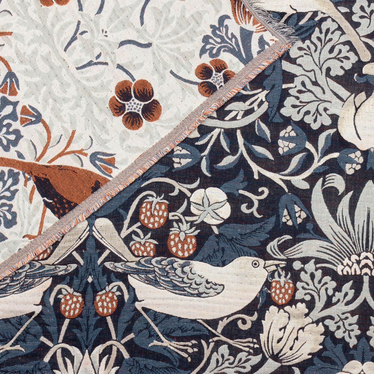 Morris & Co Strawberry Thief Jacquard Pencil Pleat Curtains