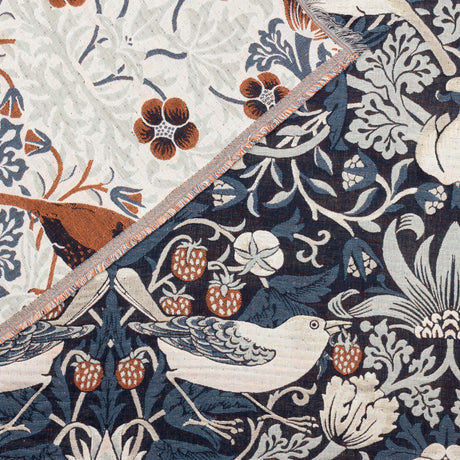 Morris & Co Strawberry Thief Jacquard Pencil Pleat Curtains