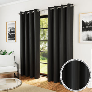 Tyrone Supersoft Plain Blockout Eyelet Curtains