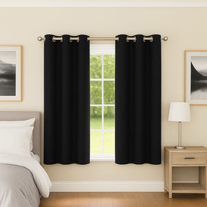 Tyrone Supersoft Plain Blockout Eyelet Curtains