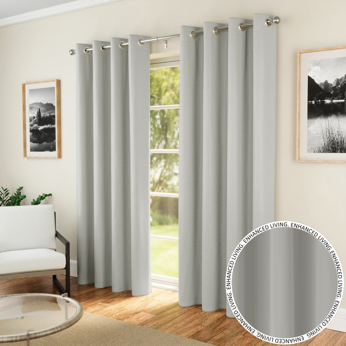 Tyrone Supersoft Plain Blockout Eyelet Curtains