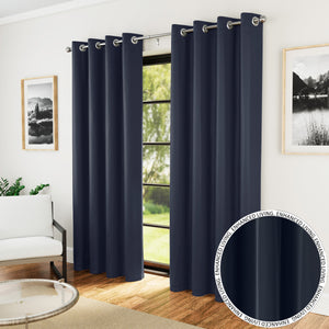 Tyrone Supersoft Plain Blockout Eyelet Curtains