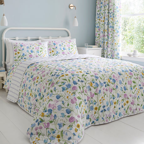 Dreams n Drapes Sweetpea Floral Lilac Duvet Set