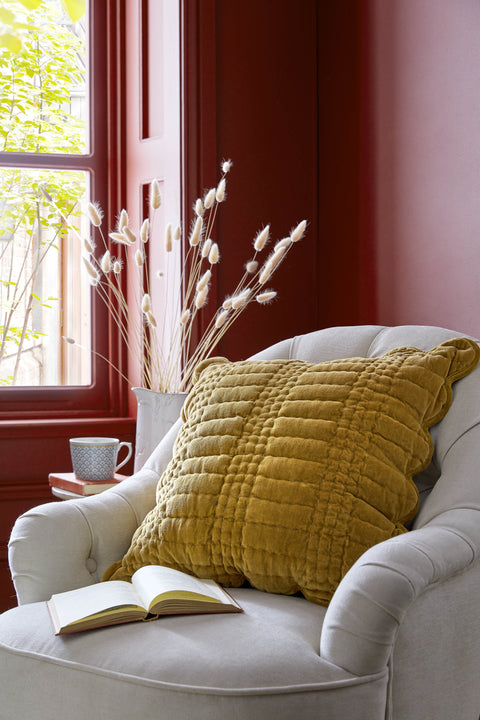 Laura Ashley Scalloped Microfibre Filled 43cm x 43cm Cushion