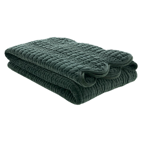 Laura Ashley Scalloped Pine Green 180cm x 235cm Bedspread
