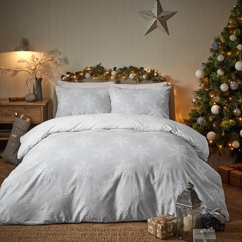 Vantona Simple Snowflake Grey Duvet Set