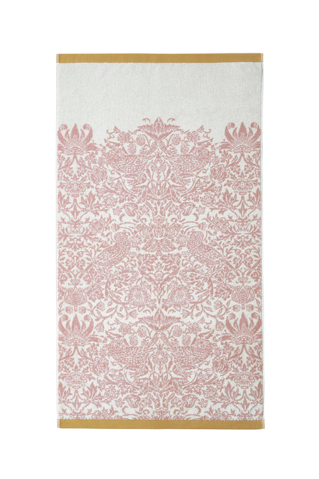 William Morris at Home Strawberry Thief Plaster Pink 100% Cotton 580gsm Towels