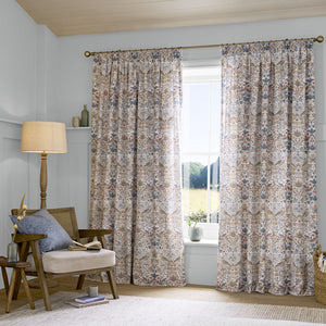 William Morris at Home Strawberry Thief Hessian Lined Eyelet Curtains
