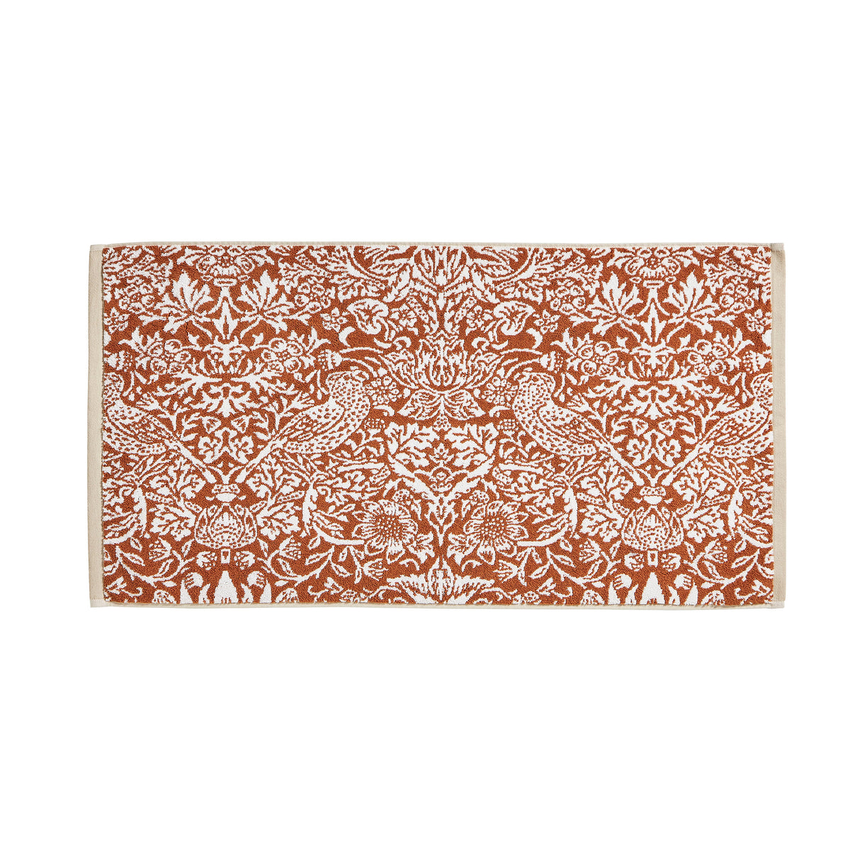 William Morris at Home Strawberry Thief Linen-Rust 100% Cotton 580gsm Towels