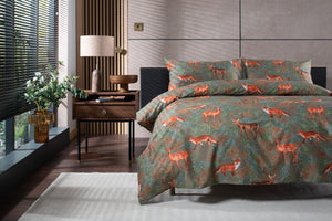 Studio 1846 Fox and Deer Sage Duvet Set