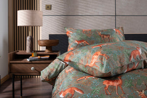 Studio 1846 Fox and Deer Sage Duvet Set