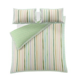 Bluebellgray Sunday Stripe Botanical Greens Duvet Set